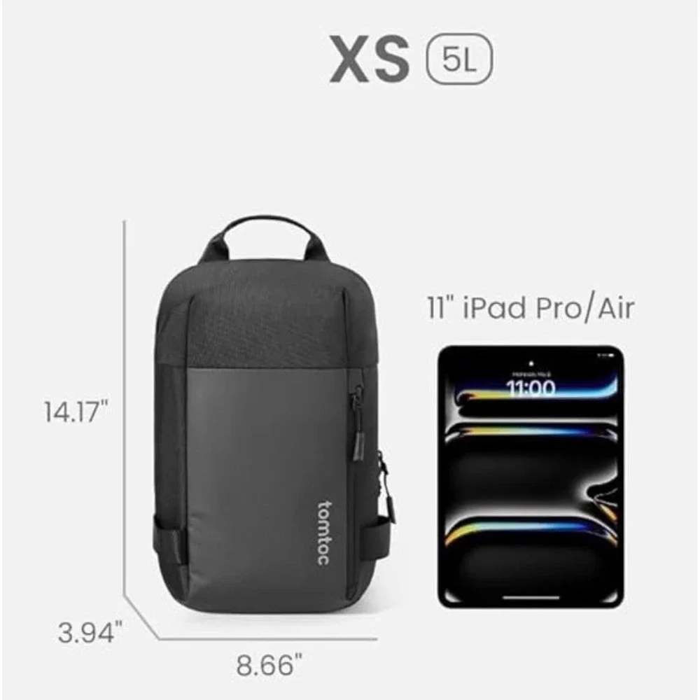 tomtoc Navigator-T24 Sling Bag 5L Urban Backpack A54A1D1 Black Utility Techwear